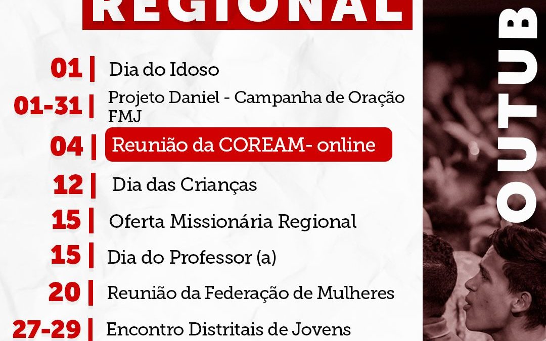 Calendário Regional: Outubro