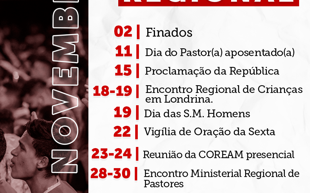 Calendário Regional de Novembro